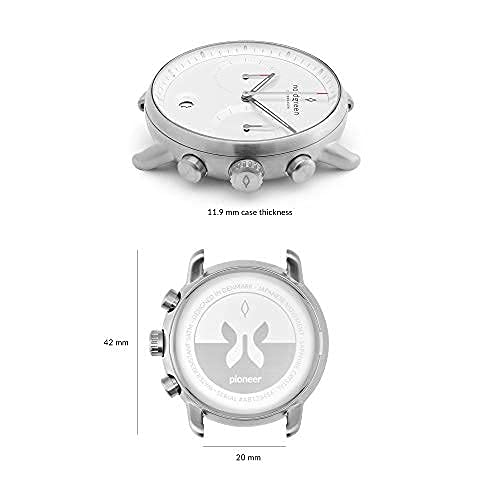 Часы Nordgreen Pioneer Мужские Аналоговые Кварцевые Серебристый Корпус Синий Циферблат Сменные Ремешки, фото №3