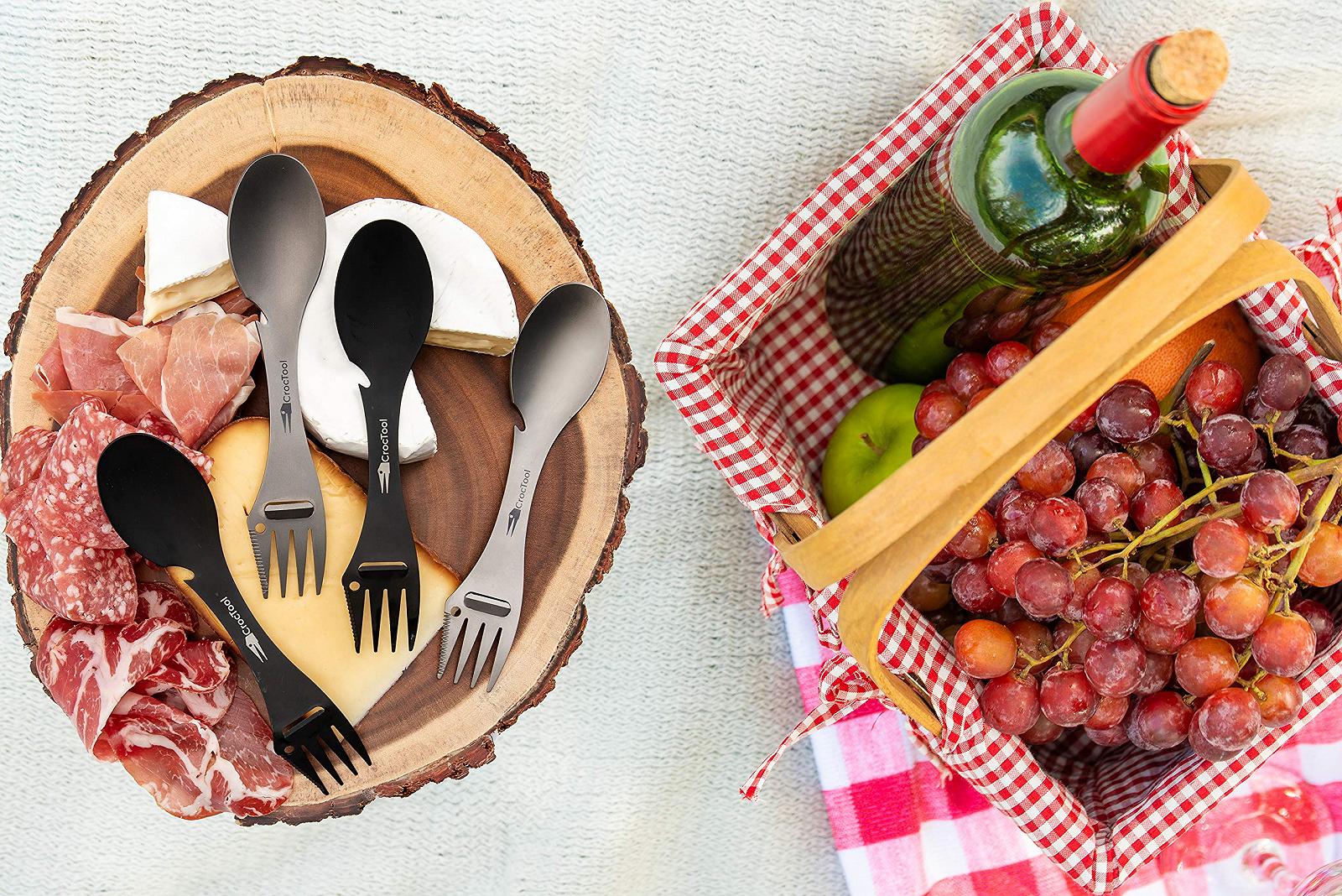 CrocTool Spork Набір кухонного приладдя 5-в-1 чорний, фото №5 CrocTool Spork Набір кухонного приладдя 5-в-1 чорний, фото №5