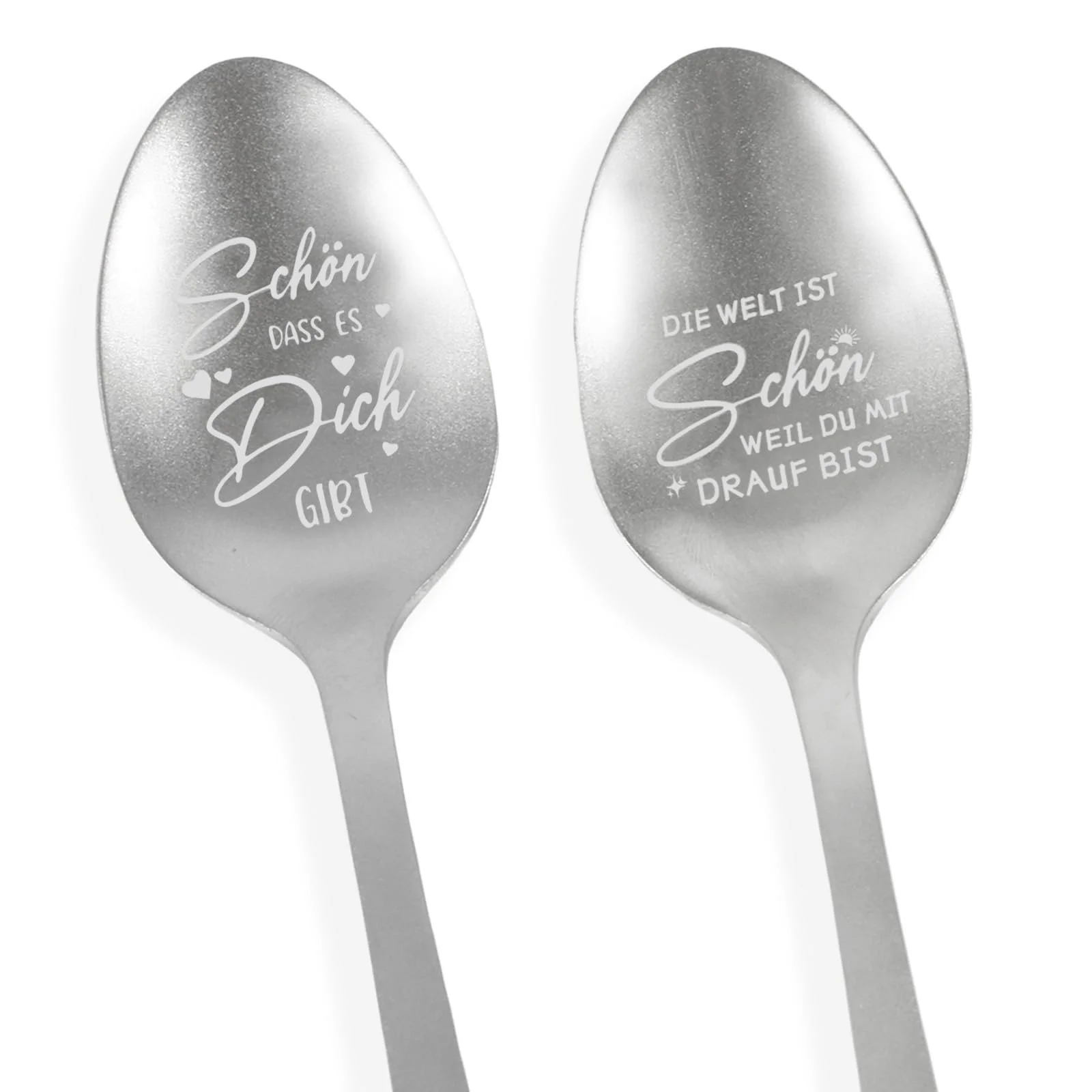 Ложка Кавова з гравіюванням, нержавіюча сталь, сріблястий, фото №1