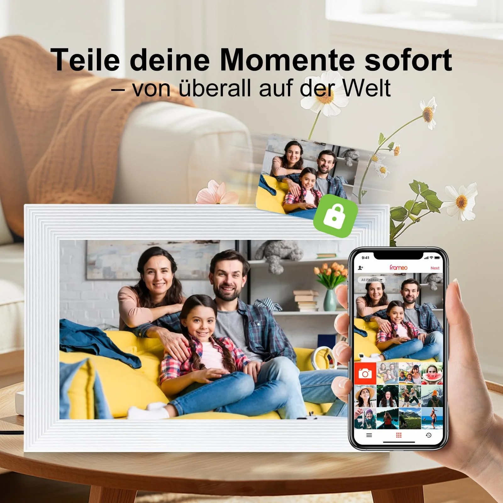 Цифровая фоторамка Frameo 10.1 дюйма IPS WiFi 32 GB White, фото №3