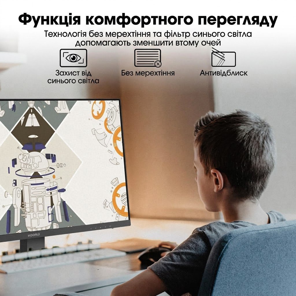 Монітор 27" KOORUI 27N2A Full HD VA 75 Гц, фото №4