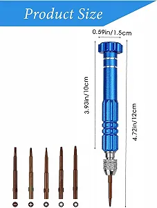 Міні-набір викруток з 5 насадками Синій synthetic.ua - Фото 1