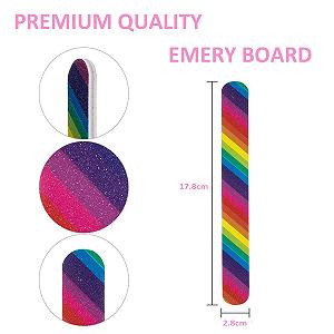 Пилка для нігтів Wendergo Professional Colorful двостороння, зернистість 100/180, 12 шт. synthetic.ua - Фото 1