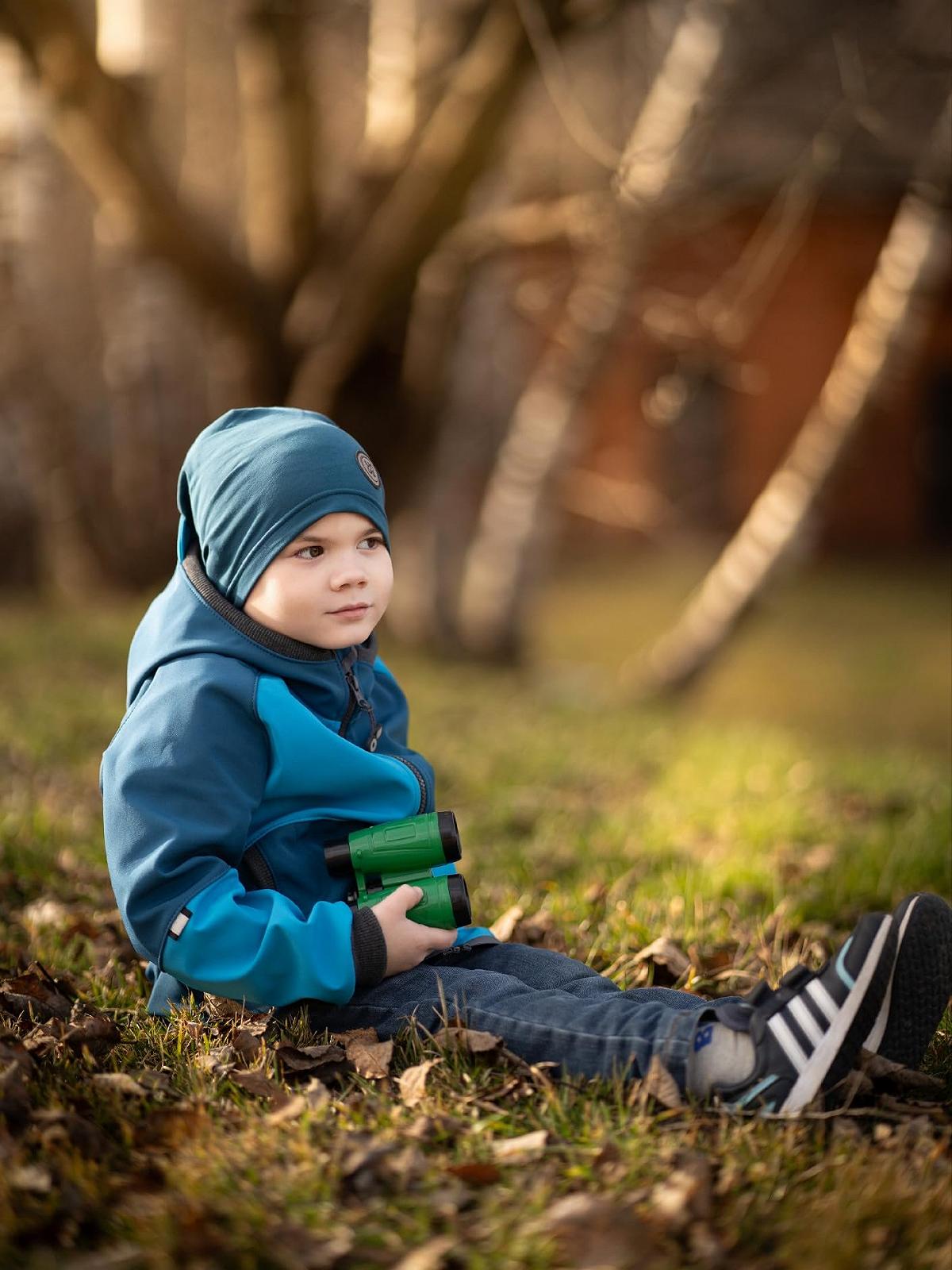 Дитяча софтшел куртка з флісом Unuo Street Cobalt Turquoise, фото №7