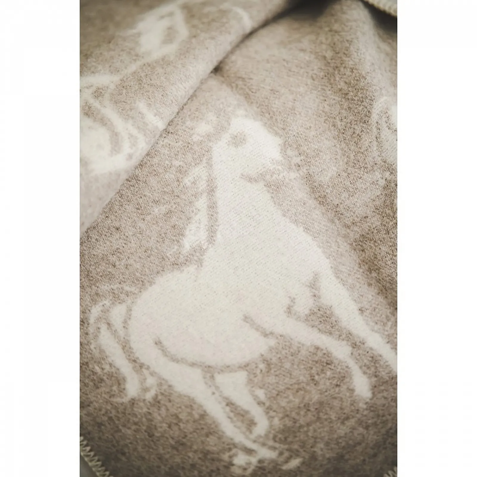 Плед Ger3as Двусторонний Клетчатый 130 x 200 см Теплый Плед из Овечьей Шерсти Уютный Плед Шерстяной Плед Хлопковый Плед для Дивана (Лошадь Бежевый), фото №3