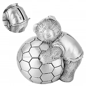 Скарбничка Little Bear Football у формі ведмедя з футбольним м'ячем металева synthetic.ua - Фото 1