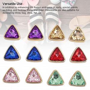 Стрази Трикутні ABS-пластик Різнокольорові, 12 шт. synthetic.ua - Фото 1