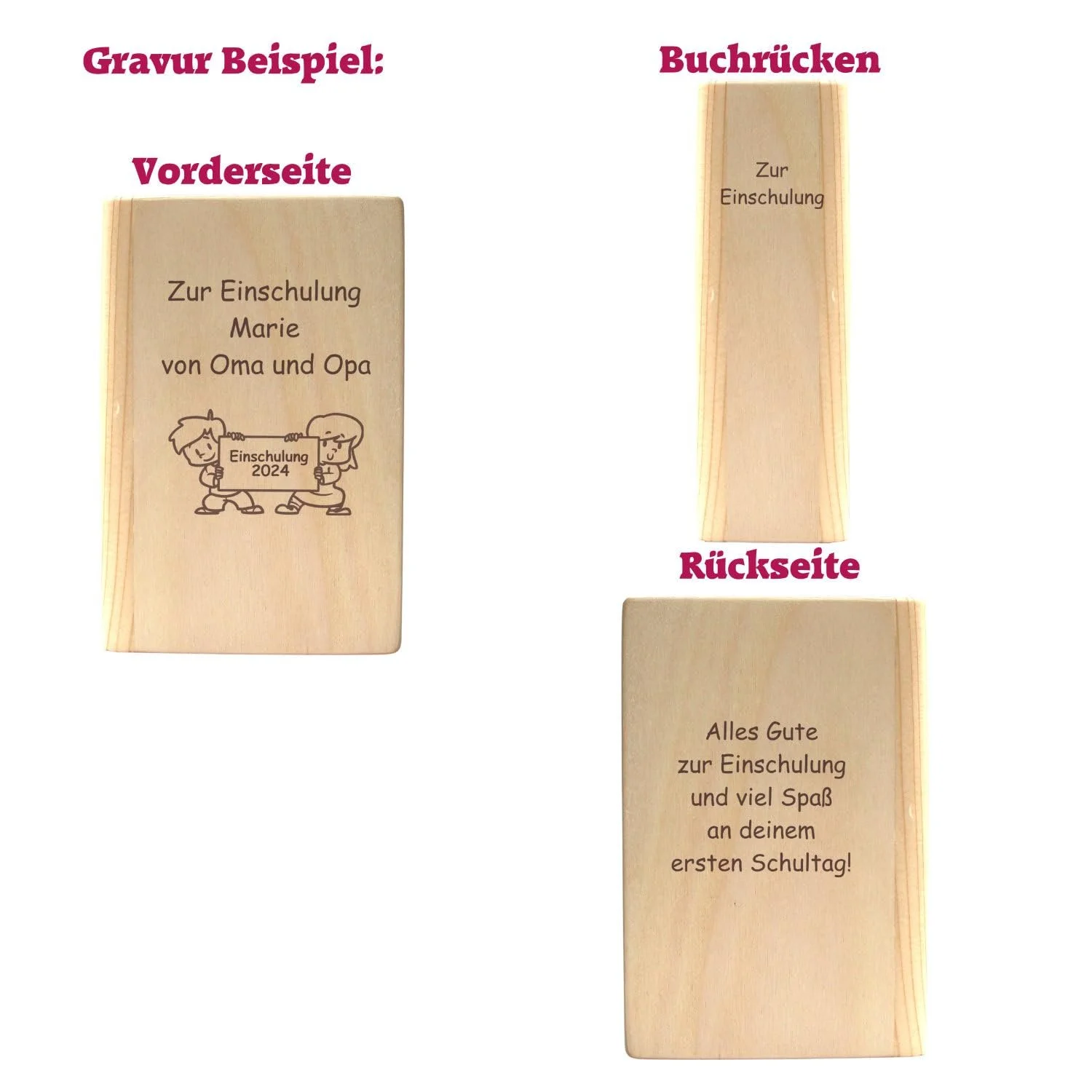 Скарбничка Wooden School Enrolment Personalised Book Shape, фото №4