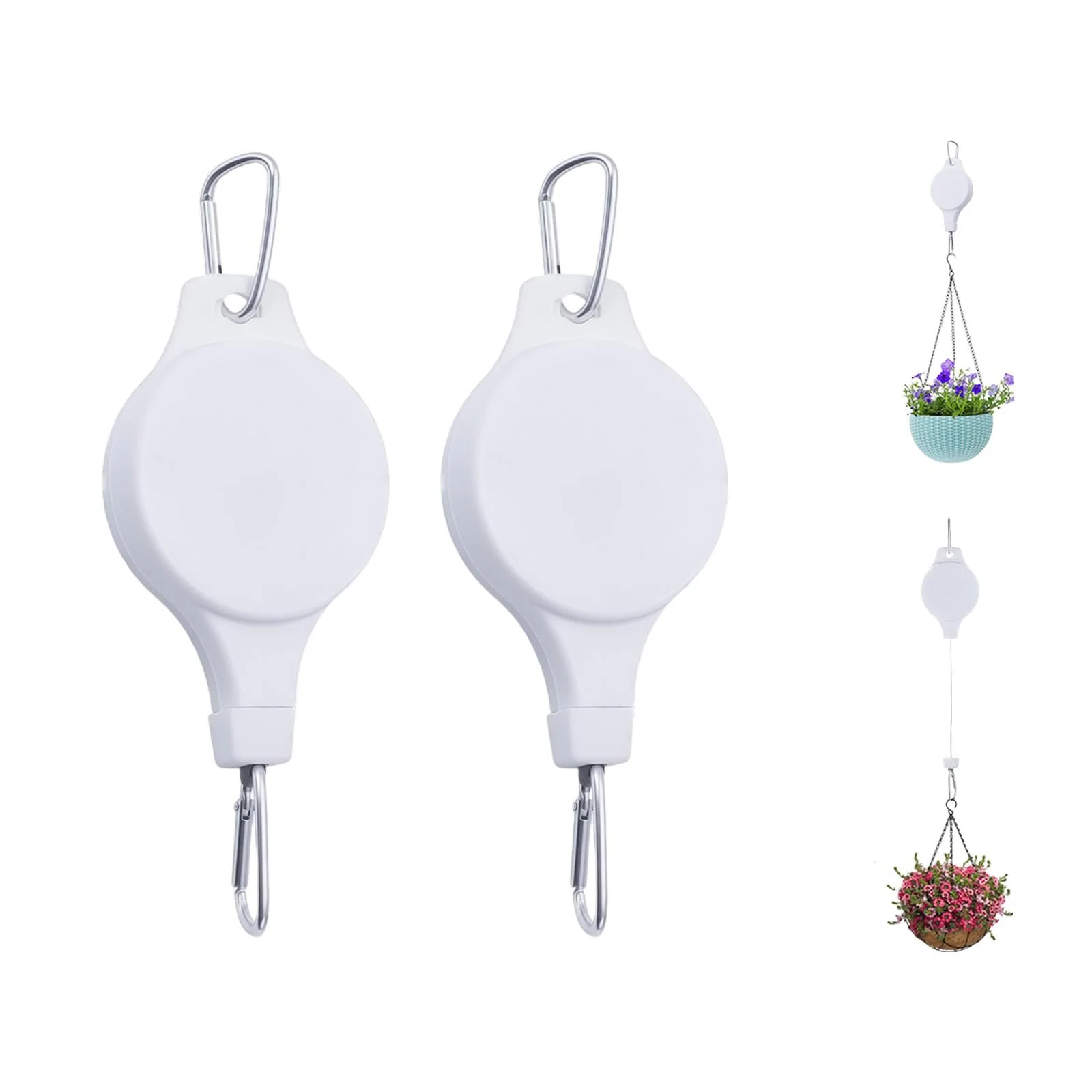 Регулируемые подвесы для растений 2 шт. 1-15 кг белые, фото №1