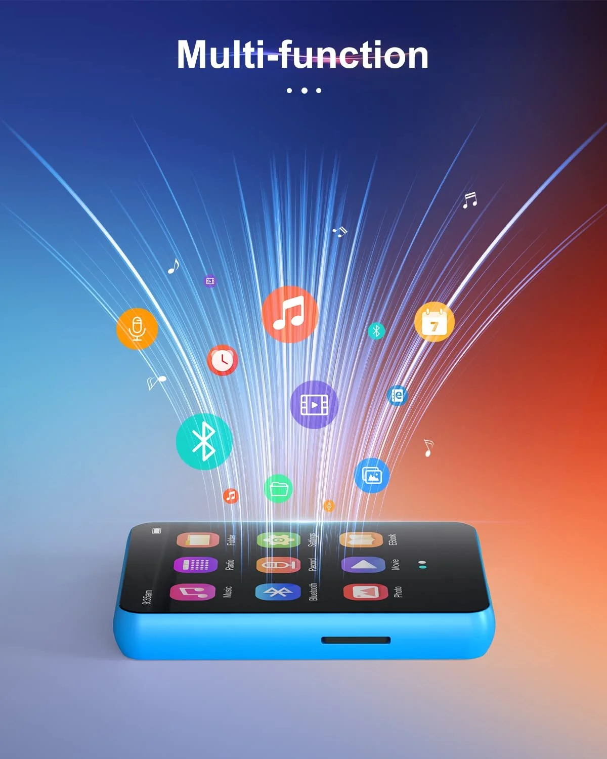 MP3 плеер Joliker 64 GB, Bluetooth 5.3, экран 2.4 дюйма, встроенный HD динамик, FM радио, запись голоса, E-Book, до 128 GB TF Card, фото №7 MP3 плеер Joliker 64 GB, Bluetooth 5.3, экран 2.4 дюйма, встроенный HD динамик, FM радио, запись голоса, E-Book, до 128 GB TF Card, фото №7