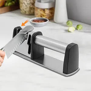 Точило для ножів ручна 4-рівнева з V-подібним пазом для кухонних та фруктових ножів synthetic.ua - Фото 1