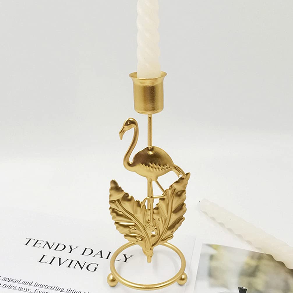 Свечной подсвечник Uonlytech Tropical Flamingo Tea Light Candle Holder из металла с тропическими пальмовыми листьями для гавайской вечеринки, фото №3