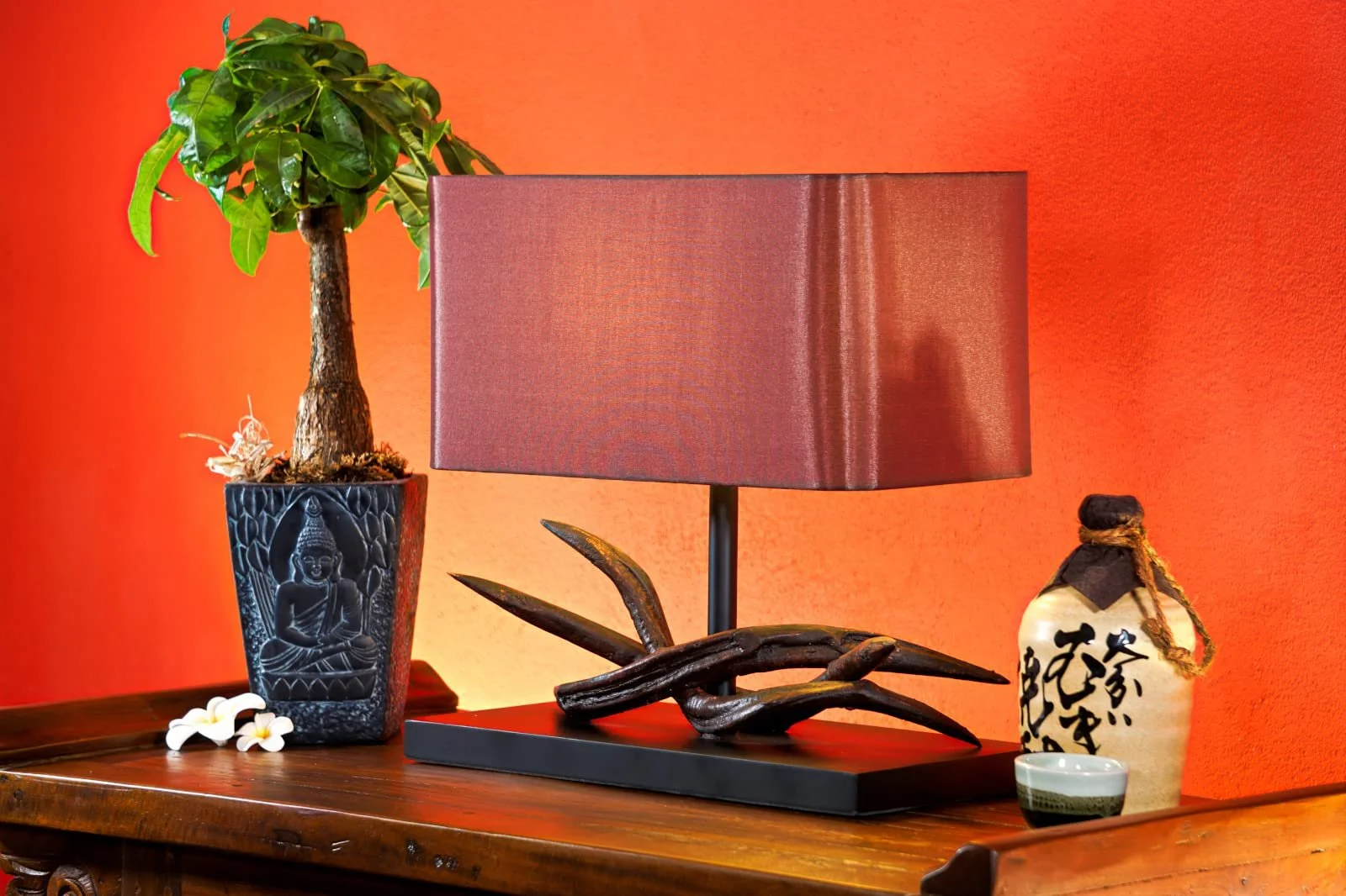 Настільна лампа Kinaree Kudu Lehua II дерев'яна з абажуром, фото №5