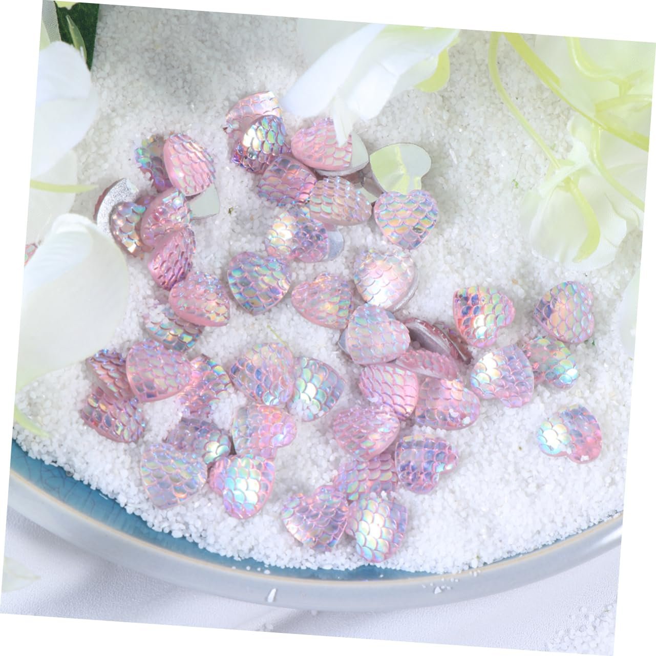 Стрази Круглі NUOBESTY 150 шт. Блідо-рожеві серця, фото №7