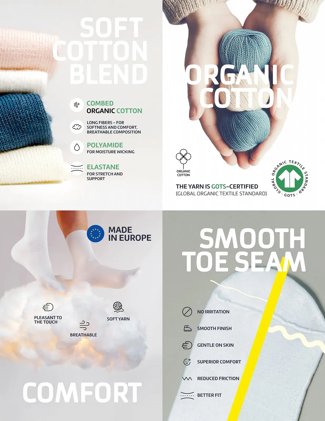 Шкарпетки Унісекс Rain Clouds Organic Cotton Різнокольорові, фото №7