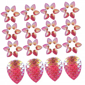 Стрази Плоскі 50 шт. смола з дизайном риб'ячої луски, самоклейні - Фото 1