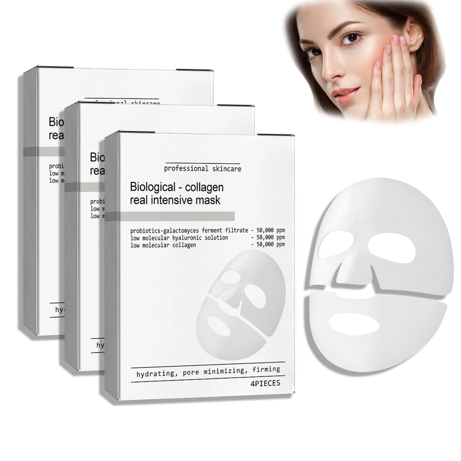 Маска для лица Skaind Hydraglow Deep Увлажняющая, Skaind Коллагеновая маска, Коллагеновая маска для лица против морщин, Увлажняющая ночная маска, Маска для лица против старения для лифтинга, укрепления и увлажнения (12 шт.), фото №1