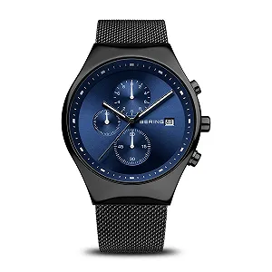Мужские кварцевые часы BERING 42 мм Стальной корпус Миланский браслет Сапфировое стекло 3 ATM 18842 - Фото 1