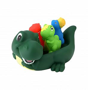 Игрушка для ванны Динозавр T-Rex Мама и 3 детеныша динозавра - Фото 1