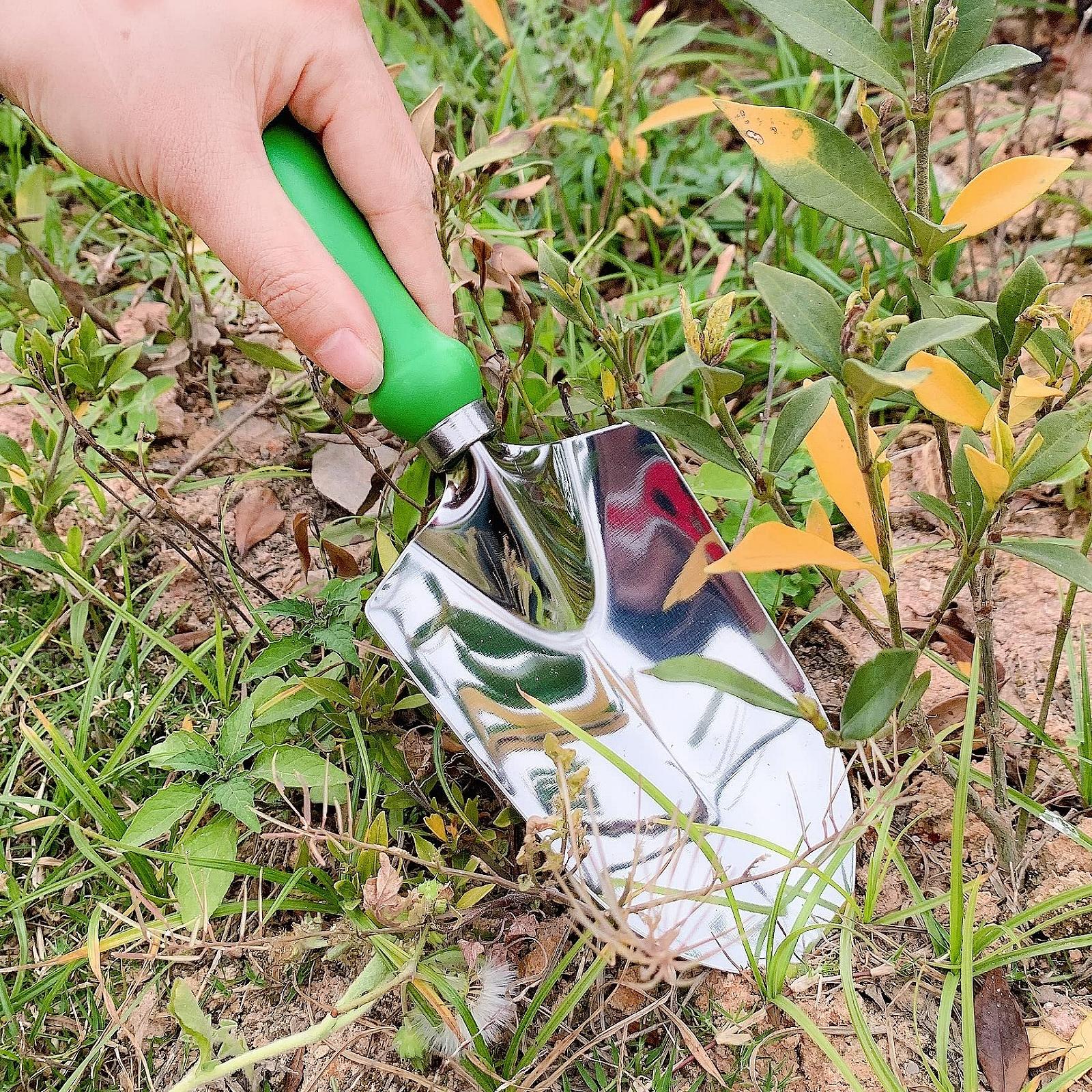 Лопата совковая садовая ручная Сверхпрочная нержавеющая сталь Эргономичная ручка для садоводства, прополки, пересадки и копания Зеленый, фото №2