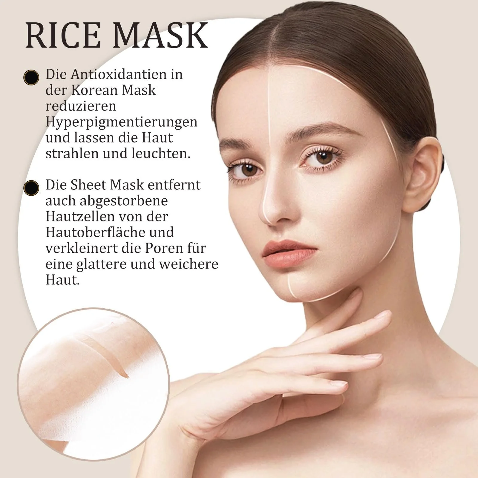 Тканинна маска для обличчя Altherona Rice Mask з екстрактом рису 7 шт. для зволоження та очищення, фото №6