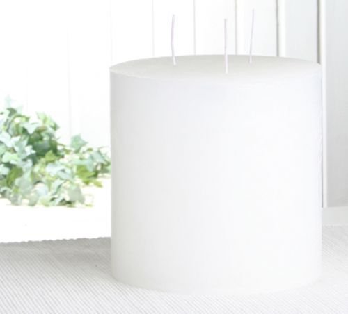 Свеча Rustic трёхфитильная 15 x 15 см белая, фото №1