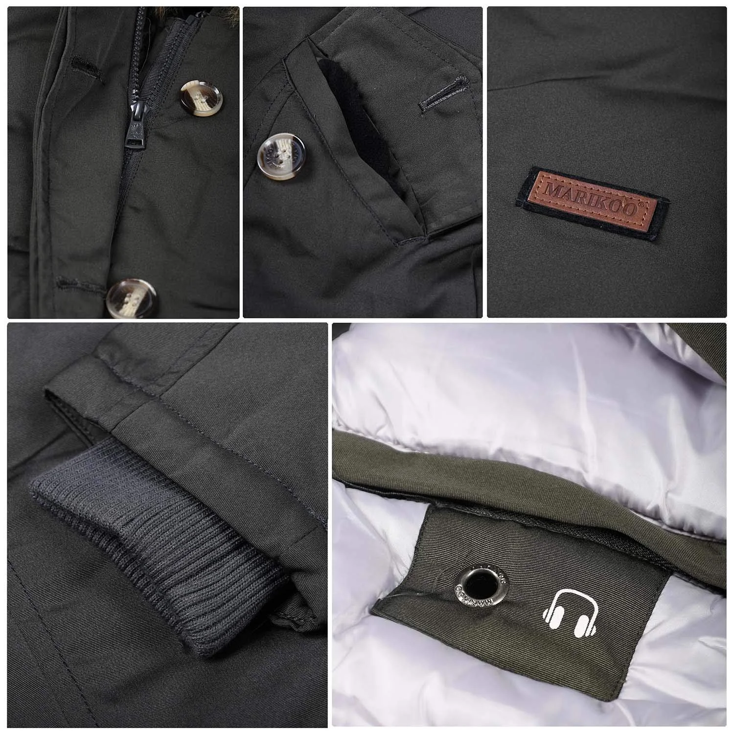 Женская зимняя куртка Parka Marikoo B362 с теплой подкладкой, фото №6 Женская зимняя куртка Parka Marikoo B362 с теплой подкладкой, фото №6