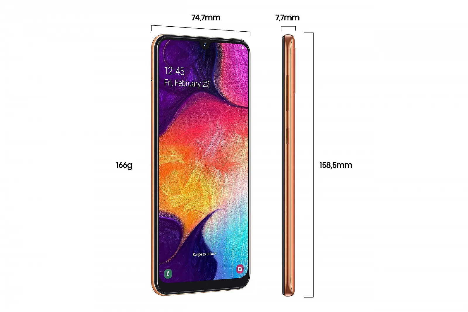 Смартфон Samsung Galaxy A50 16.3 см/6.4 дюйма 128 GB 4 GB RAM Оранжевый, фото №3