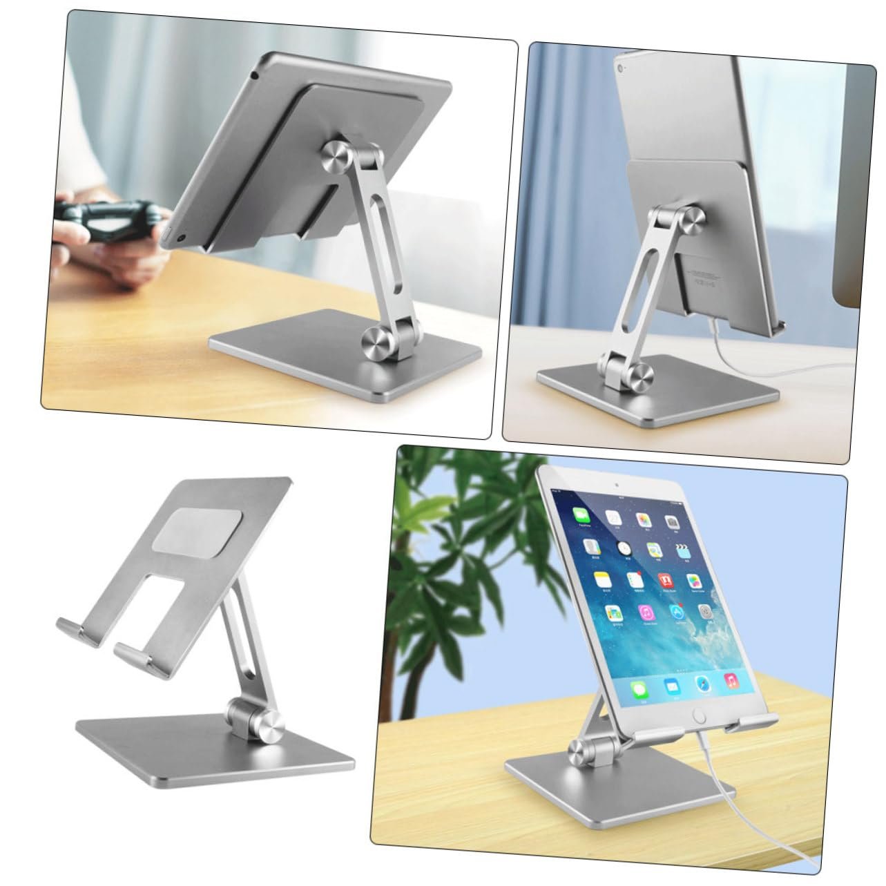Підставка для планшета алюмінієва регульована портативна Тримач для ноутбука Охолодження Просторова економія, фото №2