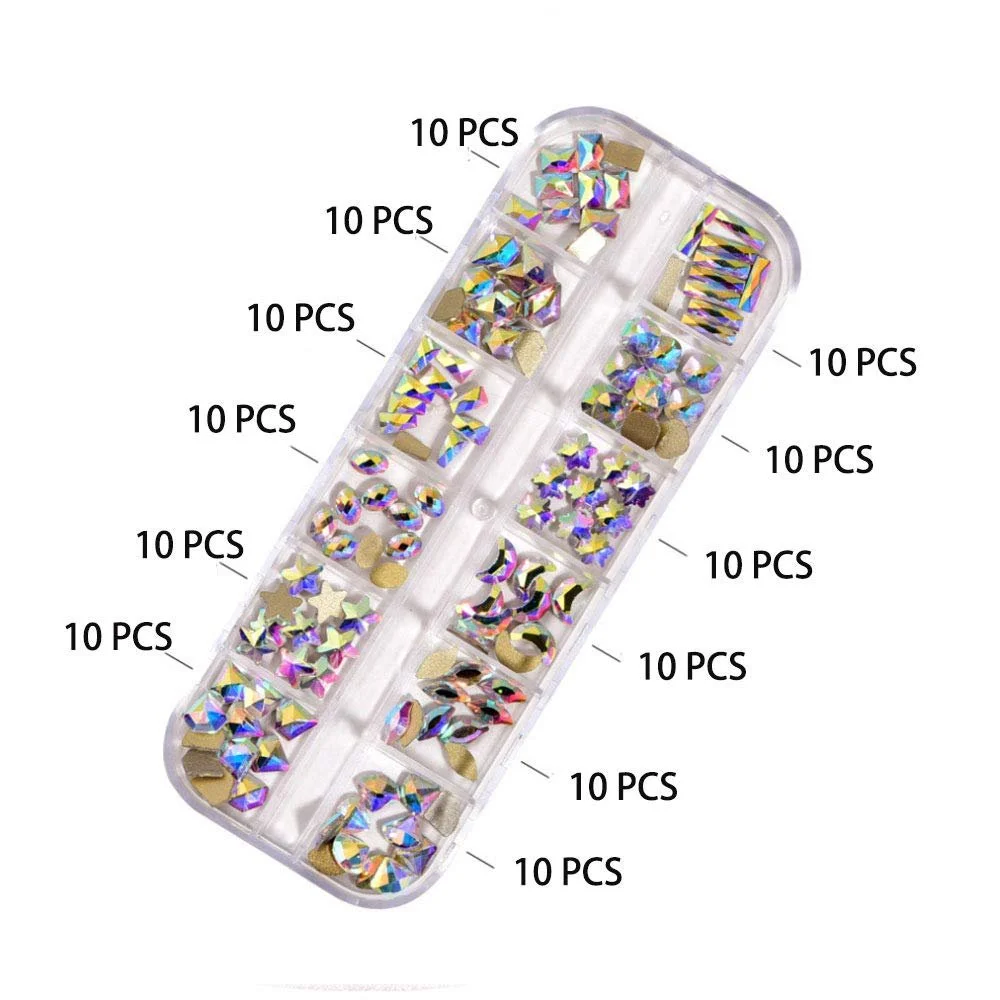 Набор хрустальных страз AB для макияжа глаз, боди-арта, украшения одежды, шляп, сумок, искусства и рукоделия, прозрачные драгоценные камни, включая стразы AB SS4-12, ручку для подбора, пинцет, фото №3