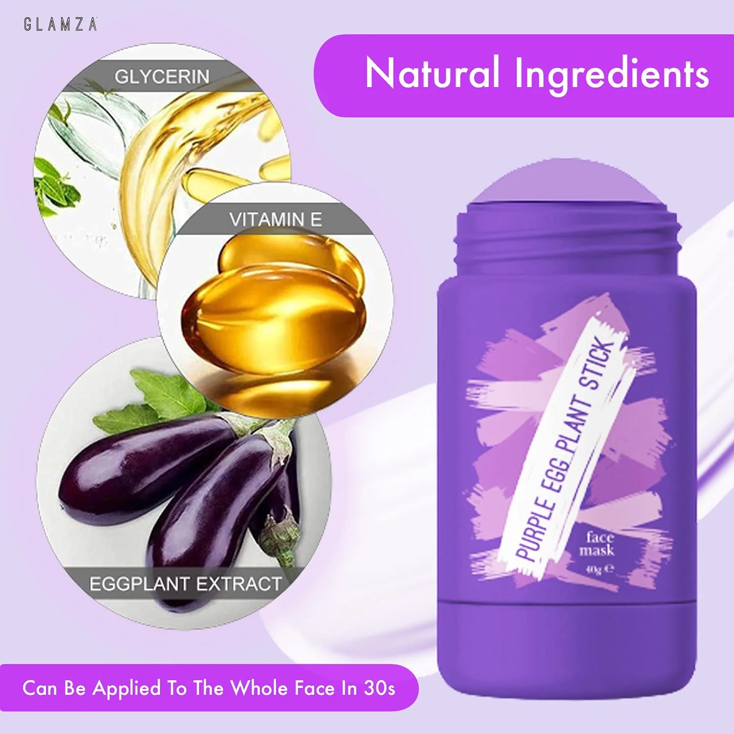 Маска для обличчя GLAMZA Зелений чай та Баклажан GLAMZA Очищувальна маска-стік, фото №7