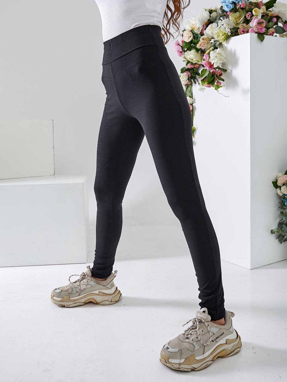 Женские лосины трикотажные в рубчик OB67/68 размер 44 цвет черный, фото №4 Женские лосины трикотажные в рубчик OB67/68 размер 44 цвет черный, фото №4