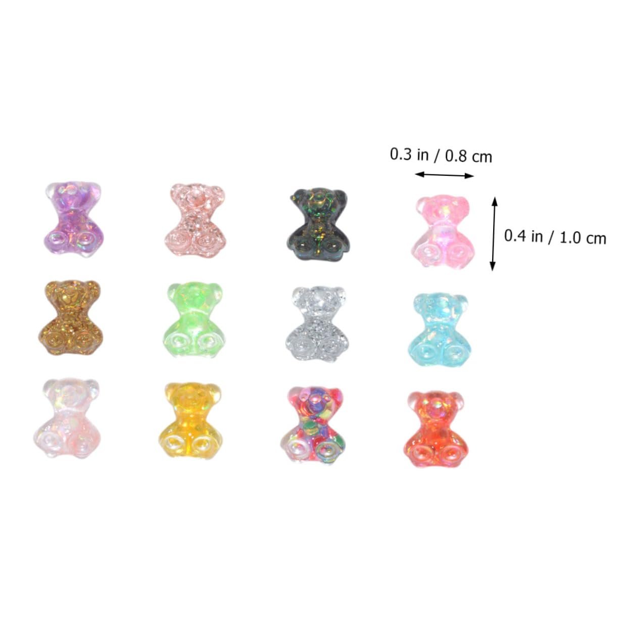 Прикрасы для ногтей Мишки WOONEKY Набор 3D Стразы Смоляные мишки 100 шт, фото №2