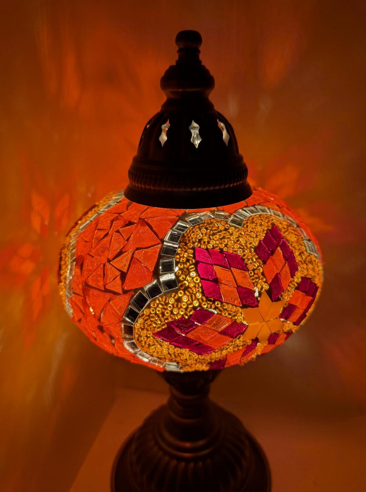 Настільна лампа Samarkand Lights Mosaic L Помаранчево-червона зірка, фото №3