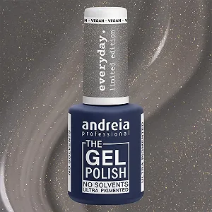 Гель-лак Andreia Professional Limited Collection ED1 Серый с золотым шиммером цена на synthetic.ua - Фото 1 Гель-лак Andreia Professional Limited Collection ED1 Серый с золотым шиммером synthetic.ua - Фото 1