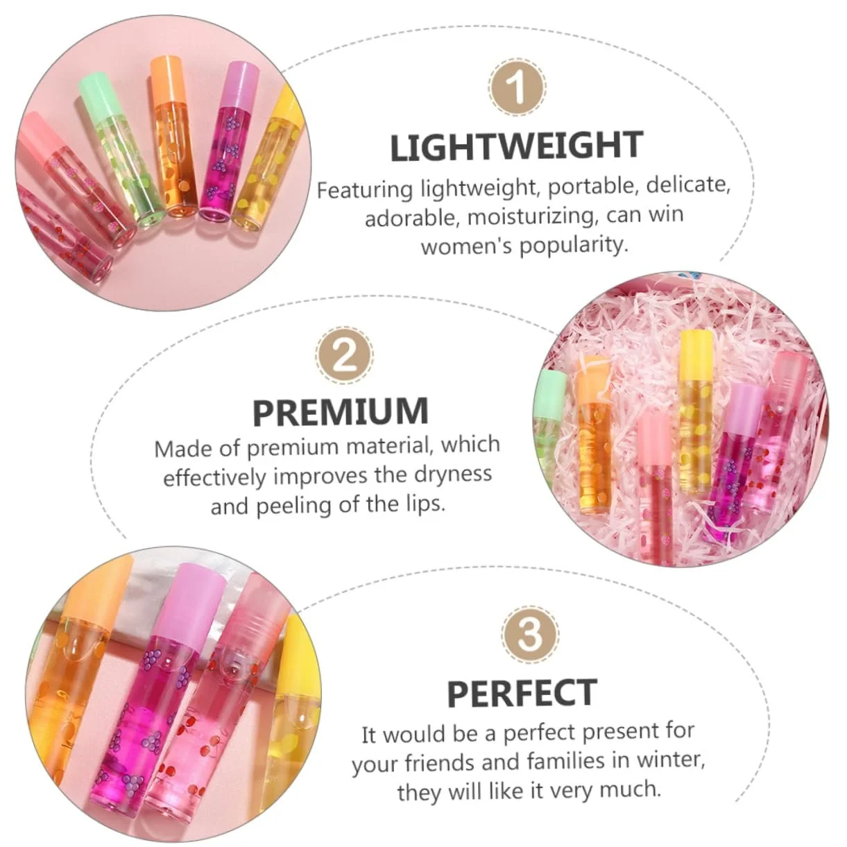 Блиск для губ Outanaya 5St Фруктовий Прозорий Блискучий Прозорий Барвистий, фото №8