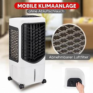 Мобільний кондиціонер JUNG Alpina без витяжного шланга 60 dBA 2-в-1 зволожувач вентилятор з водяним охолодженням Тихий synthetic.ua - Фото 1