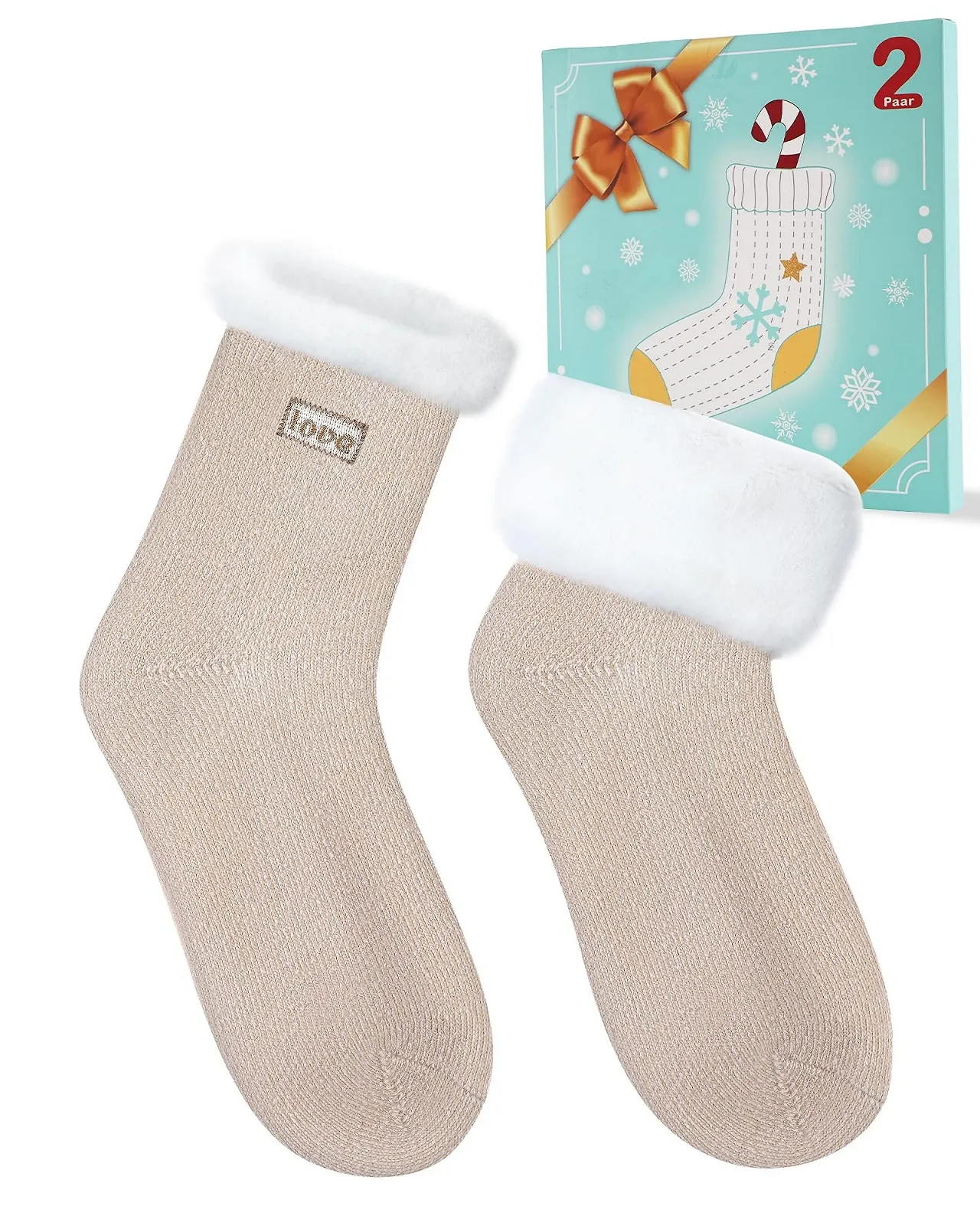Теплі шкарпетки для жінок Cuddly Socks, пухнасті вовняні шкарпетки, 2 пари, розмір 36-42, фото №1