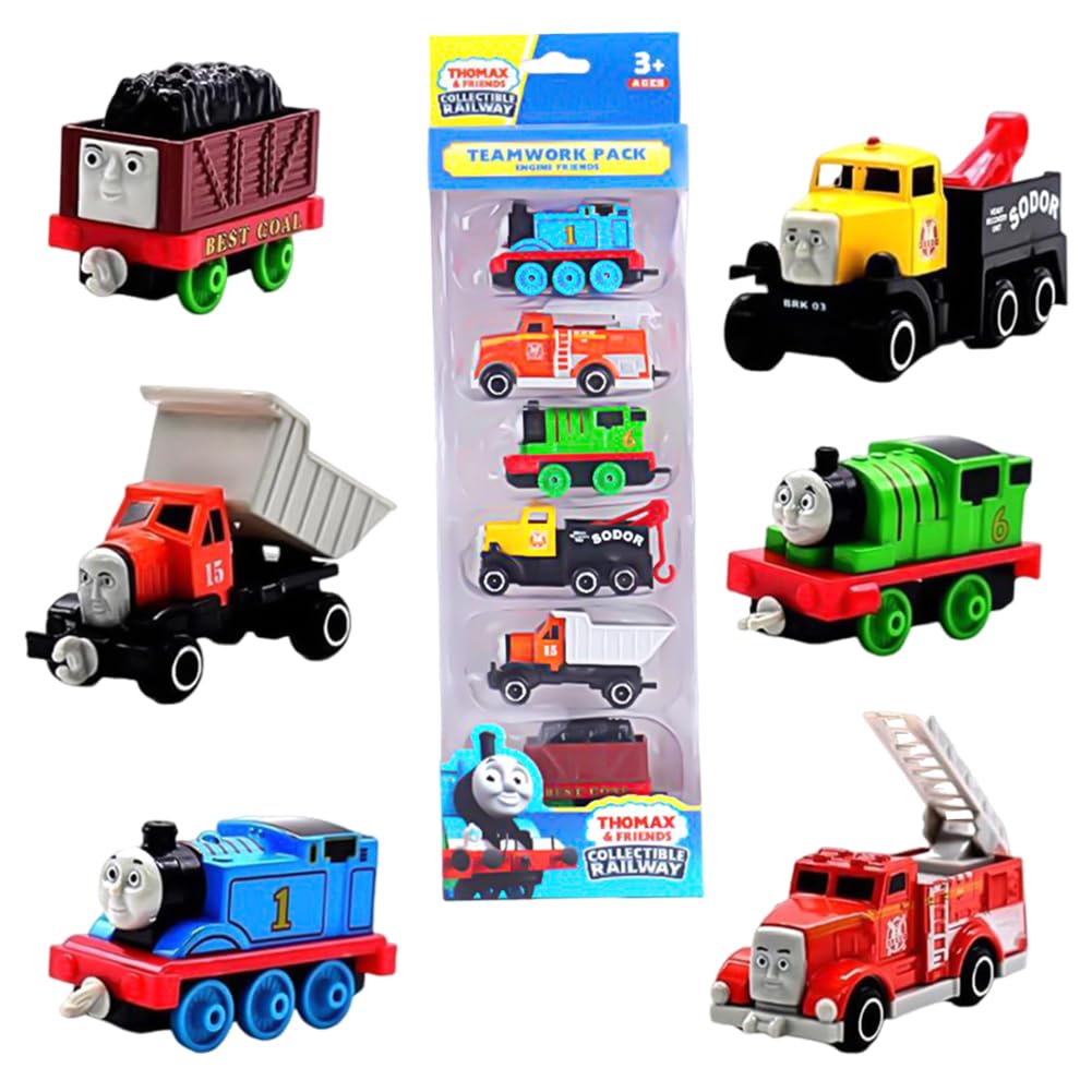 Іграшковий набір HYMBCFW Thomaas Car Toy 6 шт. Mini Die Cast Pull Back, фото №1