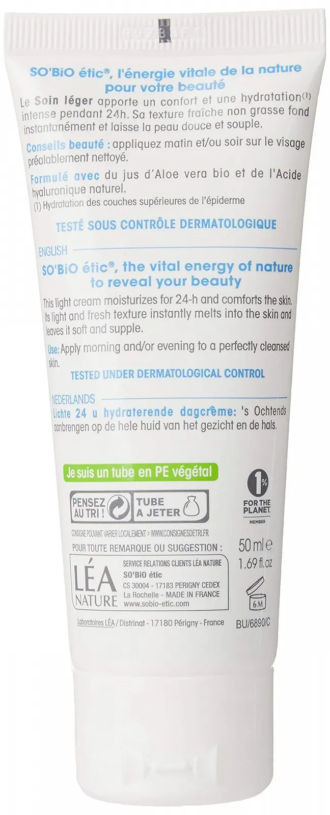 Легкий денний крем So'Bio Étic Hyaluronic Aloe 24H 50 мл органічний, фото №2 Легкий денний крем So'Bio Étic Hyaluronic Aloe 24H 50 мл органічний, фото №2
