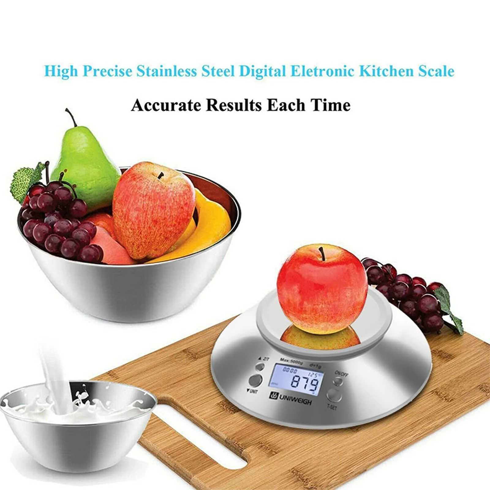 Кухонні ваги Bowl Digital 2.15 L Stainless Steel 5 kg, фото №10 Кухонні ваги Bowl Digital 2.15 L Stainless Steel 5 kg, фото №10