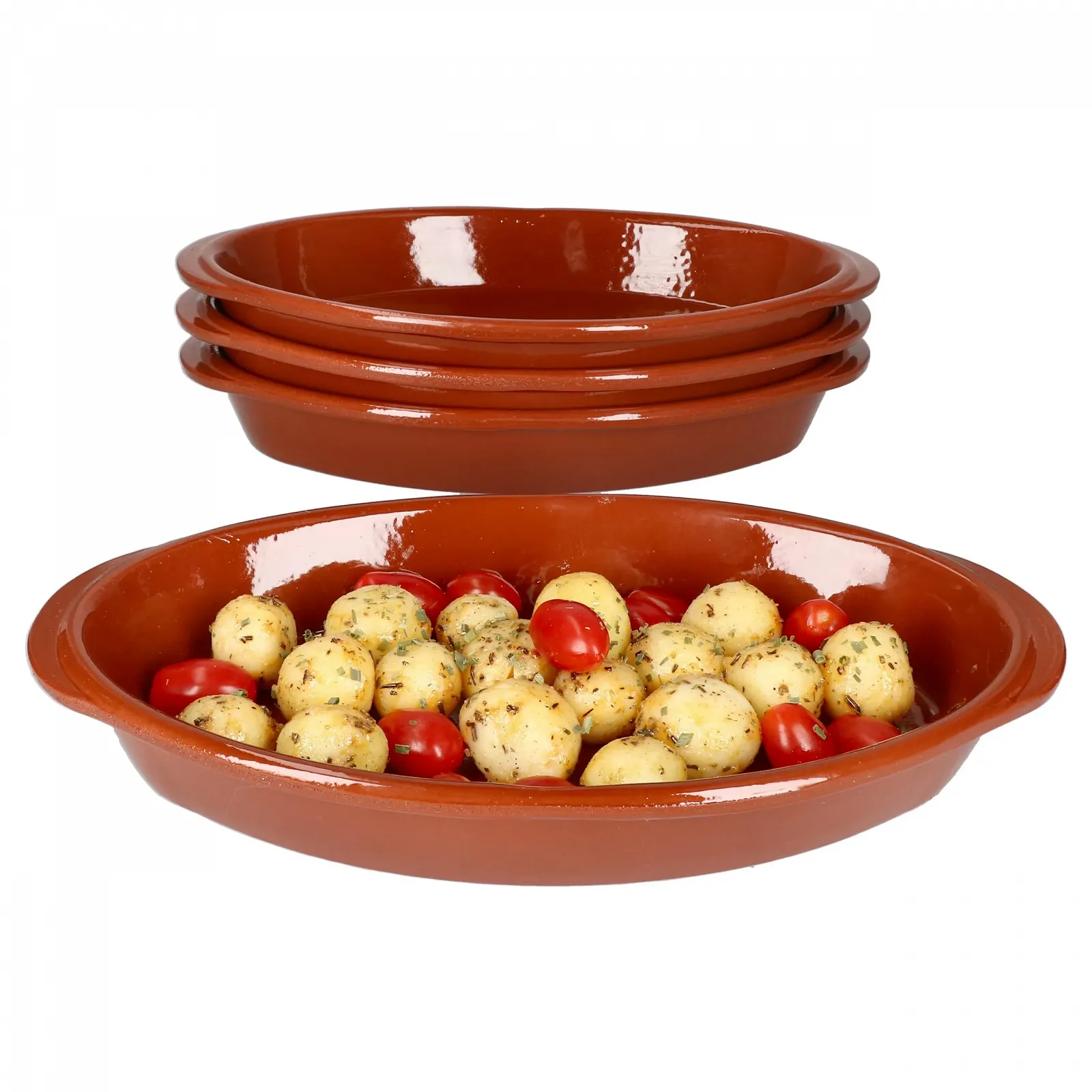 Набір форм для запікання MamboCat Boris Овальні Глиняні 1 л 33 x 19 x 4.7 см Середземноморські Глазуровані, фото №1