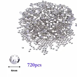 Стразы смоляные плоские не клейкие 4 мм прозрачные плоские круглые горячей фиксации хрустальные плоские стразы стеклянные камни для маникюра и поделок synthetic.ua - Фото 1