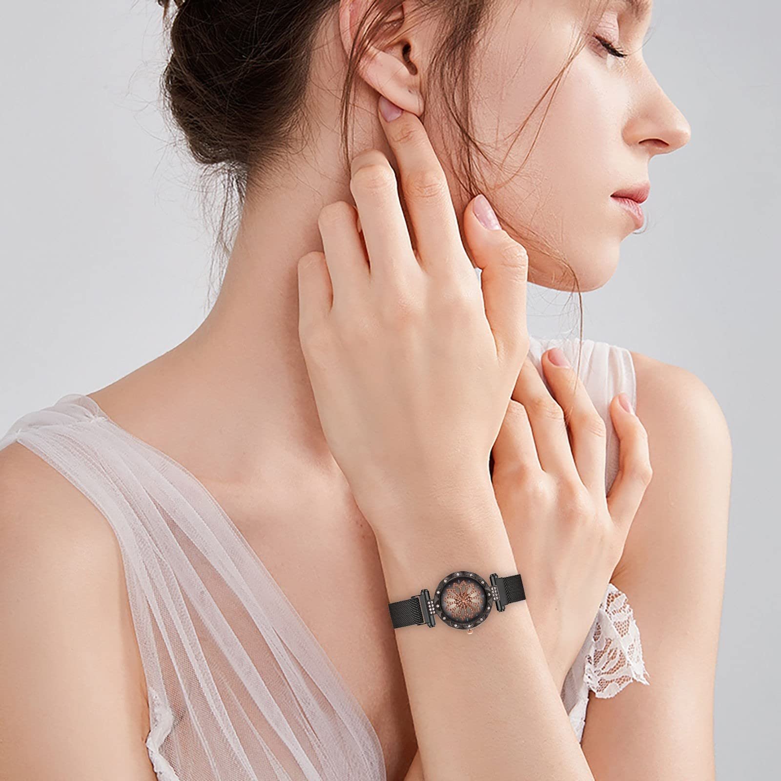 Класичний наручний годинник, жіночий годинник для бігу, ледачий феромагнітний кварцовий годинник, фото №2