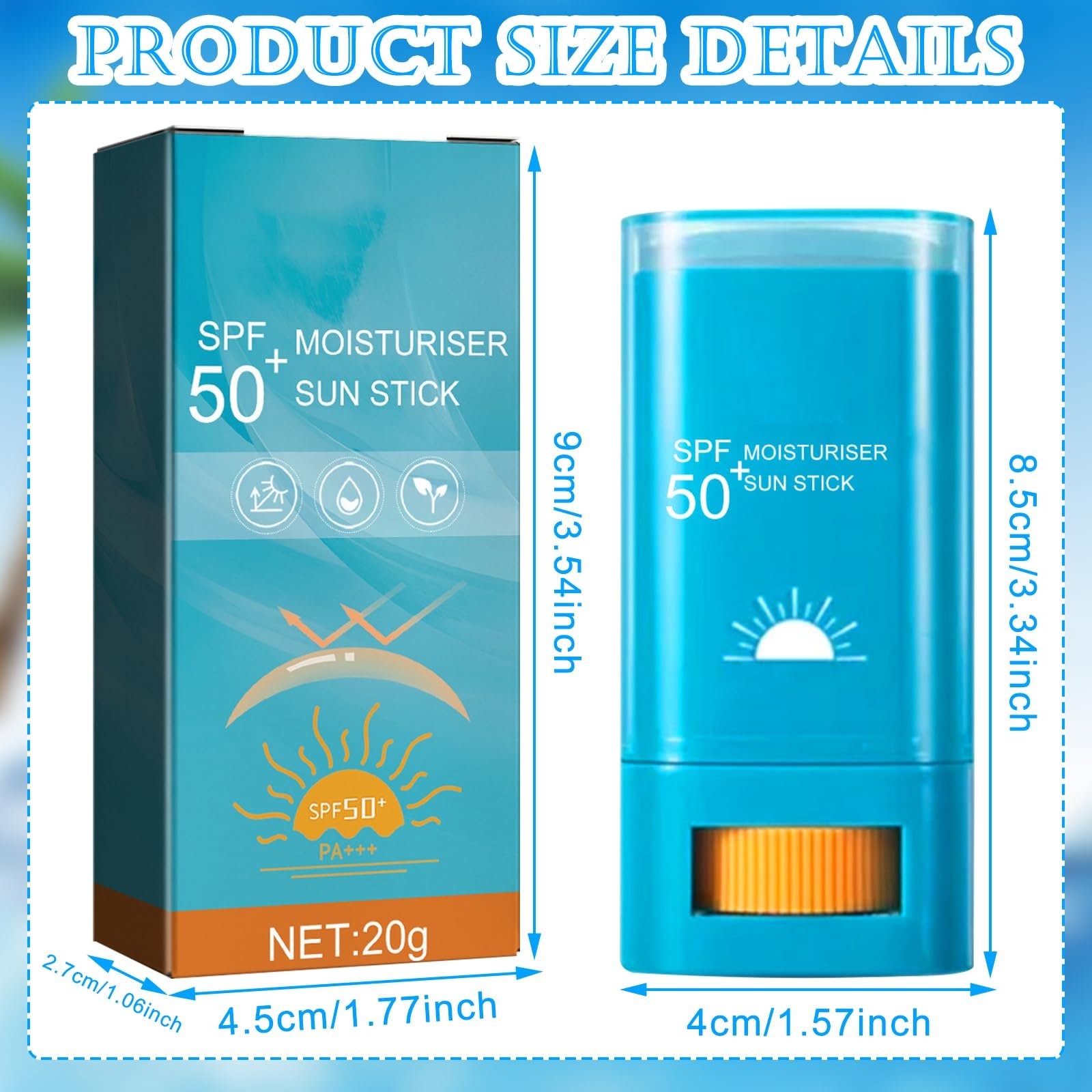 Сонцезахисний стік GAROMIA SPF50, зволожуючий та зміцнюючий шкіру, простий у використанні сонцезахисний засіб для всіх типів шкіри, фото №2