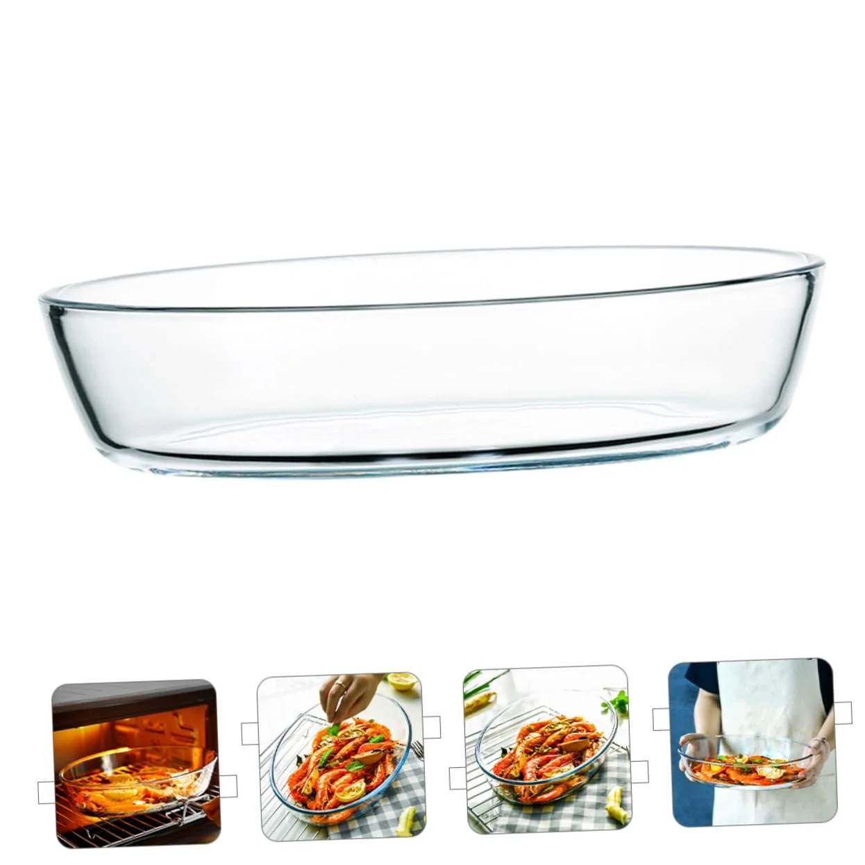 Форма для запікання GALPADA овальна скляна 2400 мл термостійка мікрохвильова, фото №9