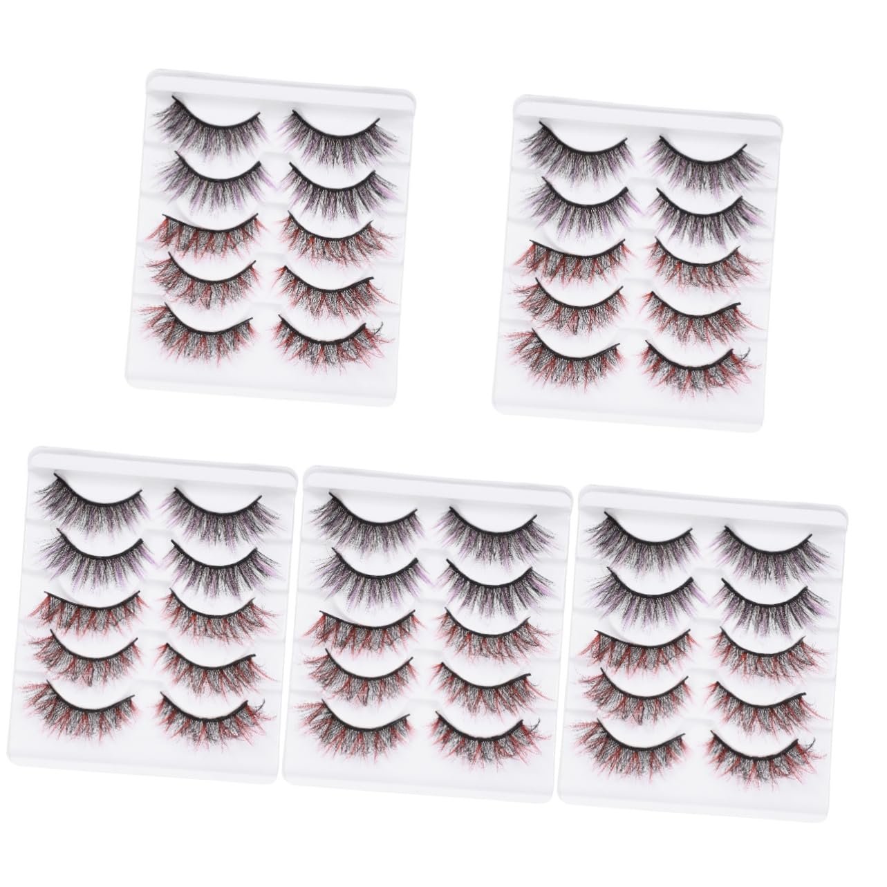 Фальшивые ресницы Angoily 25 пар 3D фиолетовые, фото №1