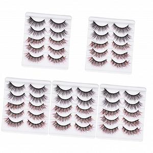 Фальшивые ресницы Angoily 25 пар 3D фиолетовые - Фото 1