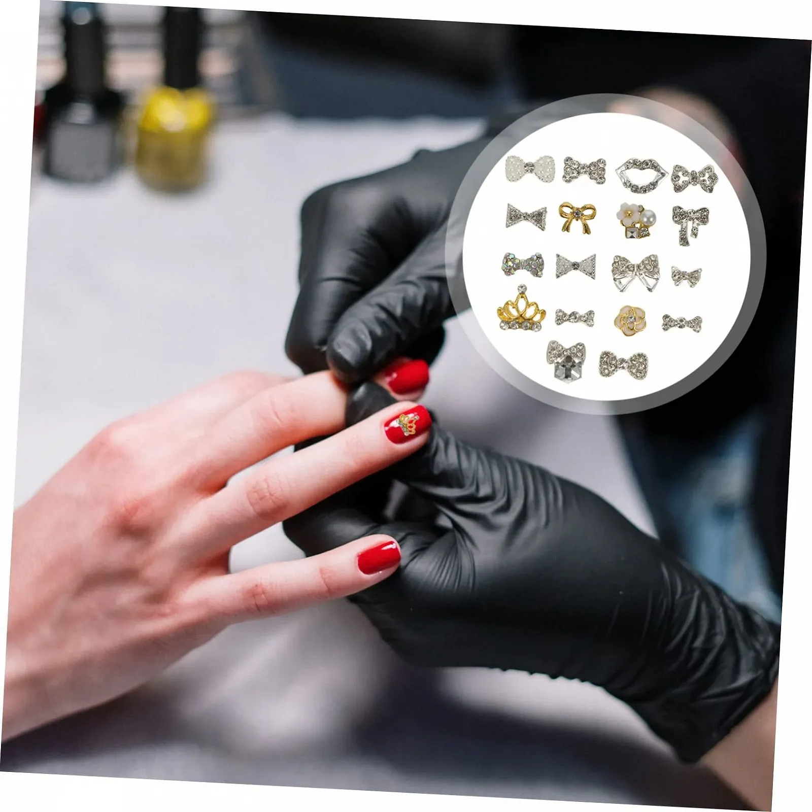 Украшения для ногтей Бабочки с лентой 18шт, фото №4