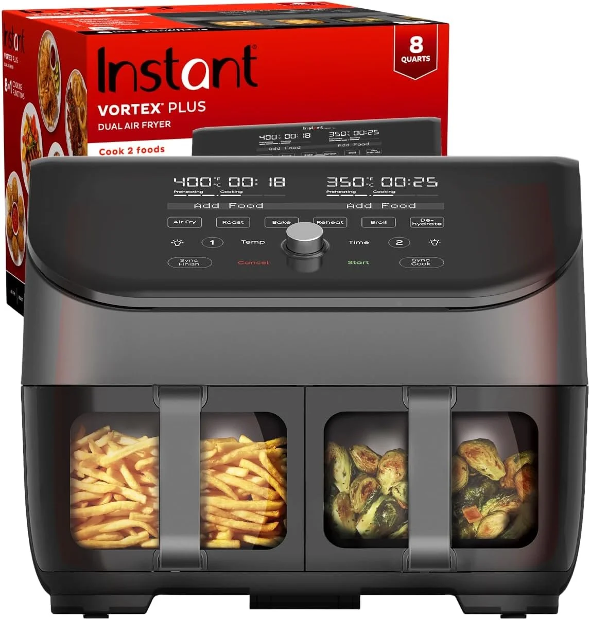 Мультипіч Instant Vortex Plus Dual ClearCook / 7.6 л / 1700 Вт / Чорна, фото №1